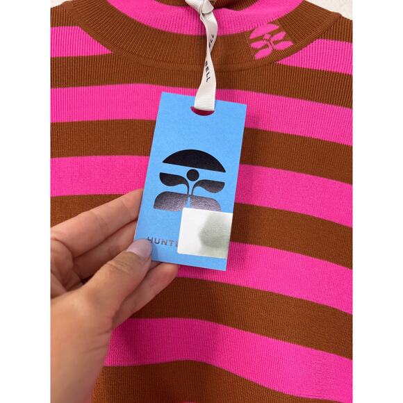 NWT Hunter Bell Lingle Long Sleeve Pink Striped Turtleneck Top in Amber Stripes - Picture 4 of 8